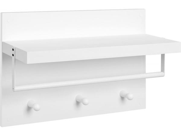 iBella Living wandkapstok wit met haakjes