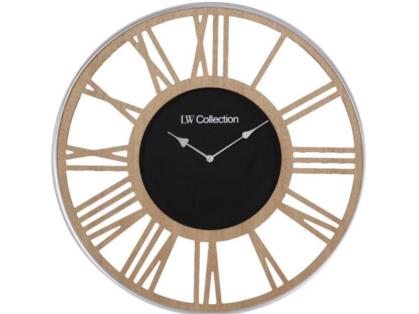 LW Collection wandklok zwart Ø60cm industrieel