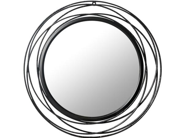 LW Collection wandspiegel zwart rond 60x60cm