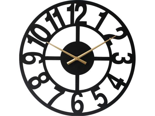 LW Collection wandklok Jannah zwart 60cm industrieel