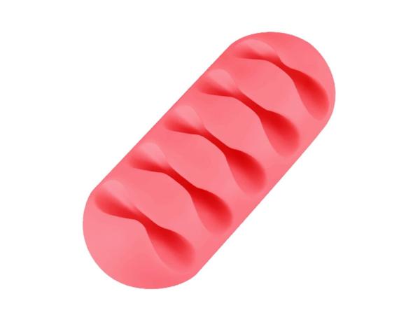 50x RECKBA kabelclip houder rood/roze siliconen