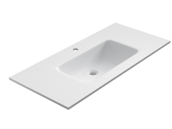 Qubo wastafel 1210x465x20mm Rocco mat wit