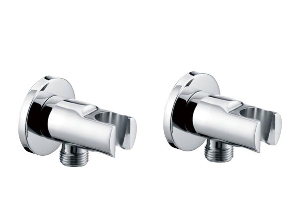 2x Beaux slang aansluitknie met houder Port chroom