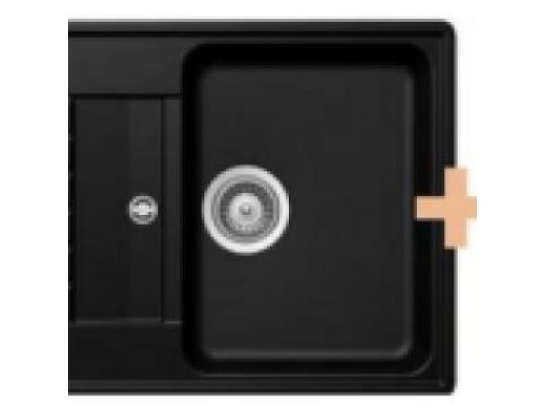 Welltime Berlin Spoelbak (Zwart) + kraan (RVS)