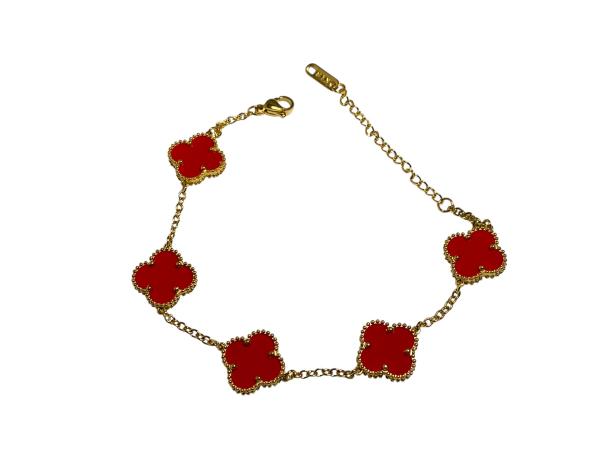 Uniek 18k GP | Alhambra Style Bracelet | Red Clover