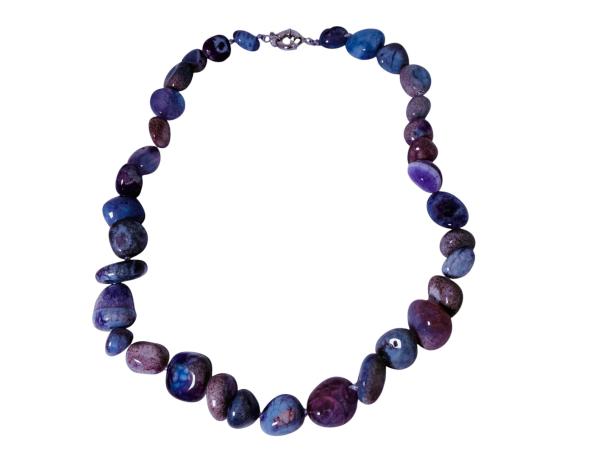 Paars & Blauw 'Dragon Vein' Agaat Collier