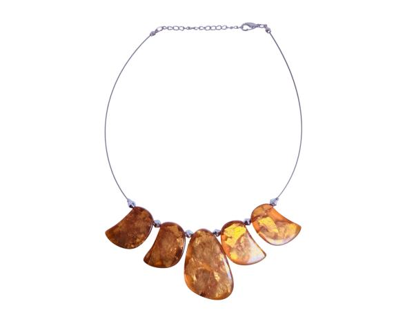 Baltisch Amber Statement Collier met 'Sun Spangles'