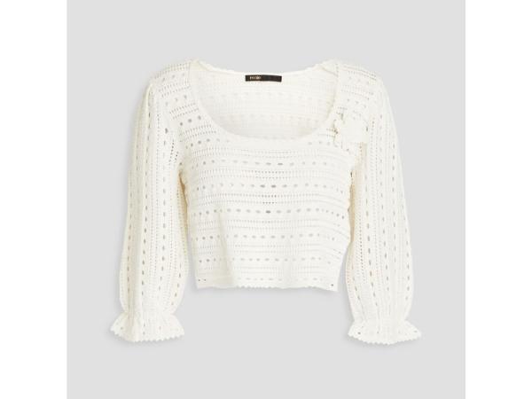  Maje Marcia pointelle trui met bloemenapplicatie maat 1/36