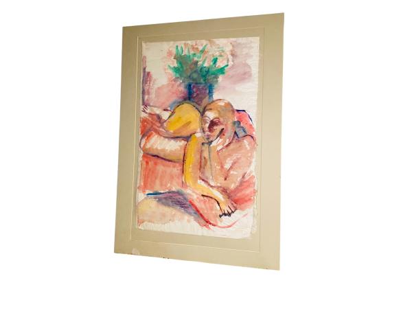 Rob Aussen | Origineel Kunstwerk 'Figuur met Bloemen'