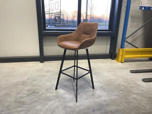 Barkruk ZH80 Bruut (set van 4) Microleder - Cognac