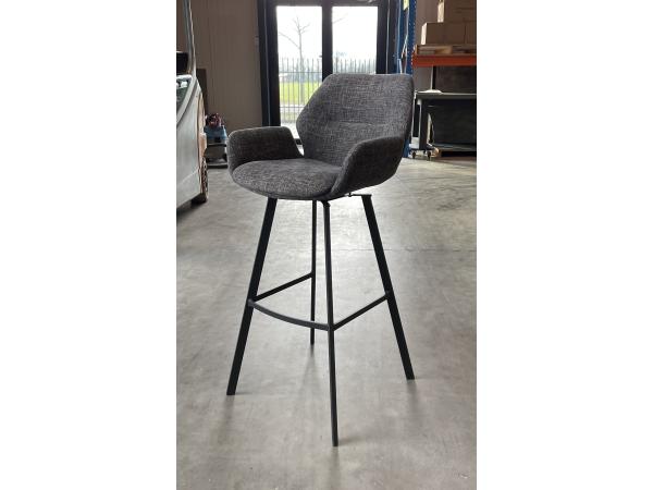 Barkruk ZH80 Lauren (set van 4) Weefstof - Donker grijs