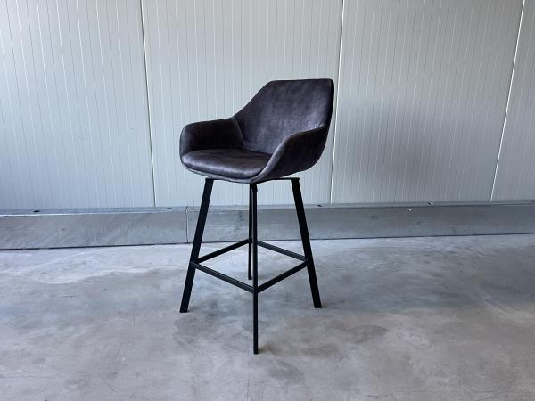 Barkruk ZH65 Roy (set van 2) Velvet - Velours - Grijs