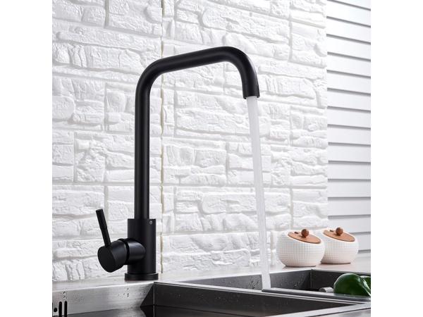 Keukenkraan Bologna U mat zwart - kraan - mengkraan