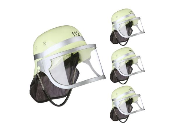 Set van 4 kinder brandweer helmen