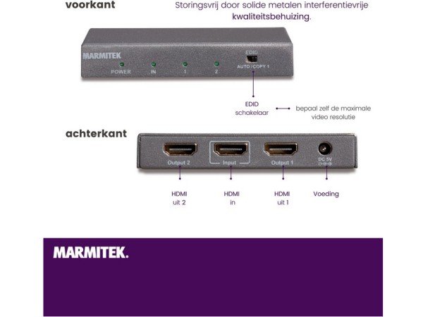 Marmitek Split 612 UHD 2.0 HDMI splitter 4K 60Hz1