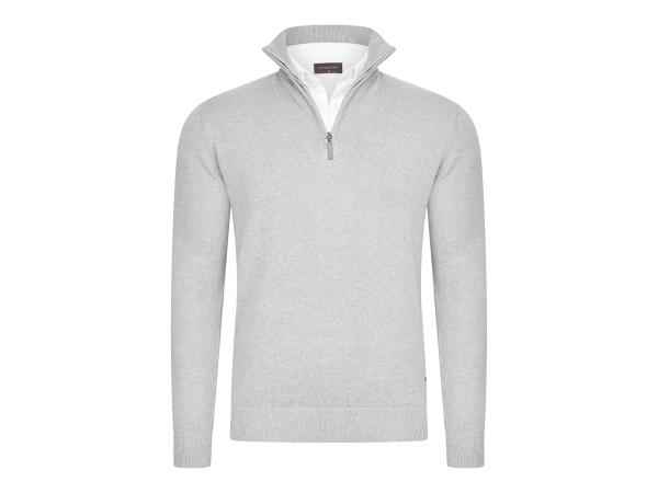 Cappuccino Italia Mock Zip Pullover Grijs - XL