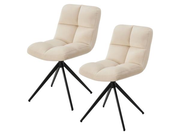 Eetkamerstoel / Draaistoel Dallas - Set van 2 - Beige 