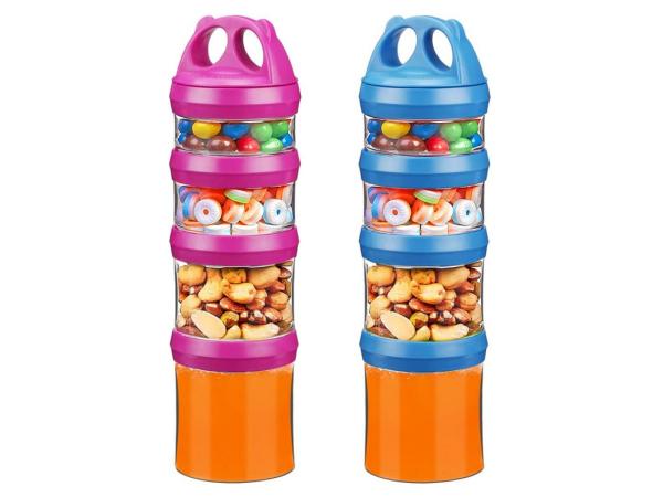 BeneLabel Voedselopslag 2 stuks stapelbare snackcontainerset