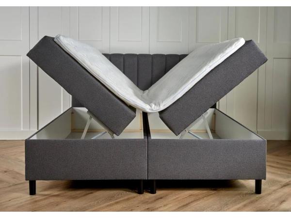 Opbergboxspring serie Zwolle, afmeting 180x200, Antraciet