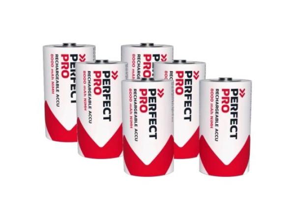 Perfectpro Oplaadbare Batterijen D 6 stuks (8000mAh)