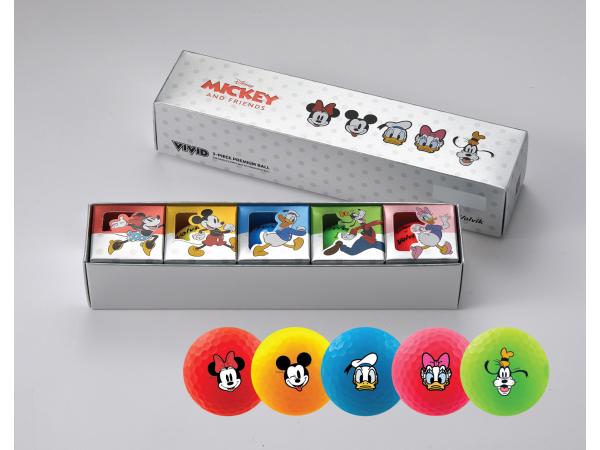 Golfballen Volvik Mickey & Friends - 5 golfballen met marker