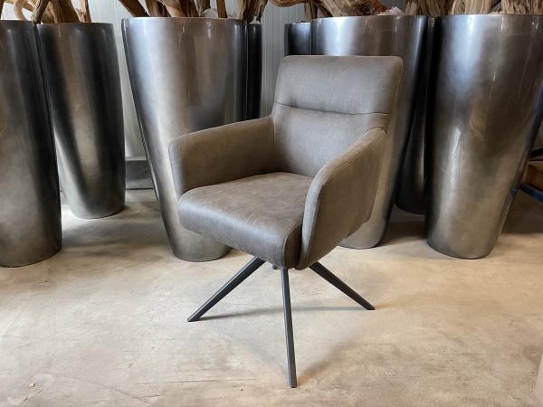 Eetkamerstoel Turner (set van 4) Microvezel stof - Antraciet