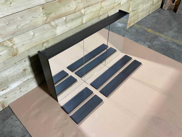 Beaux spiegelkast 120cm met 3 deuren Tarbes donker eiken