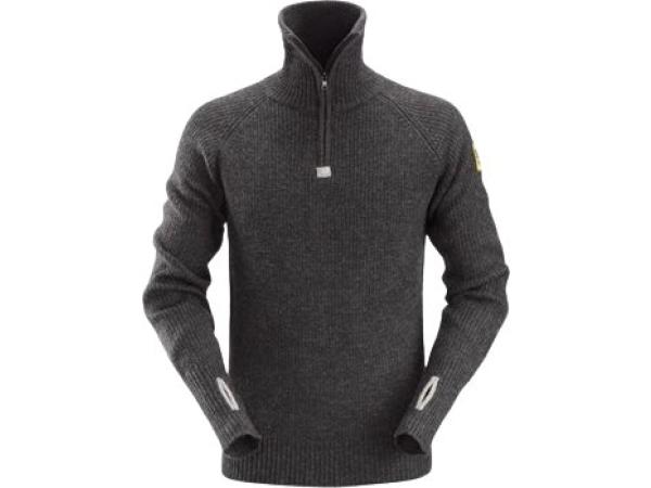 Snickers Workwear ½ Zip Wollen Trui - Antraciet Melange