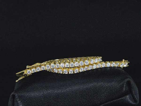 Gele enkelband/choker met briljanten moissaniet 7.50 carat