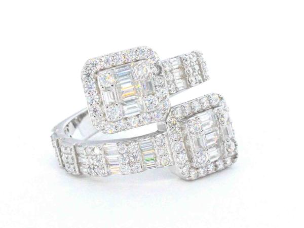 Design ring met emeralds en briljanten Moissaniet 1.25 carat