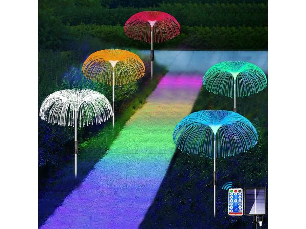 LED-zonnetuinpaal van glasvezel met Bloemmotief