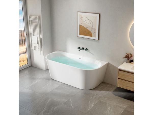 Halfvrijstaand Bad – Glanzend Wit – 170x78x58 cm