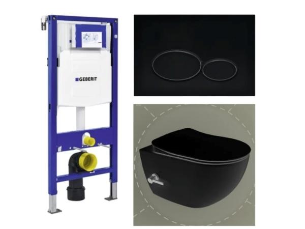 UP320 Geberit Luxe Hangend Bidettoilet zwart mat