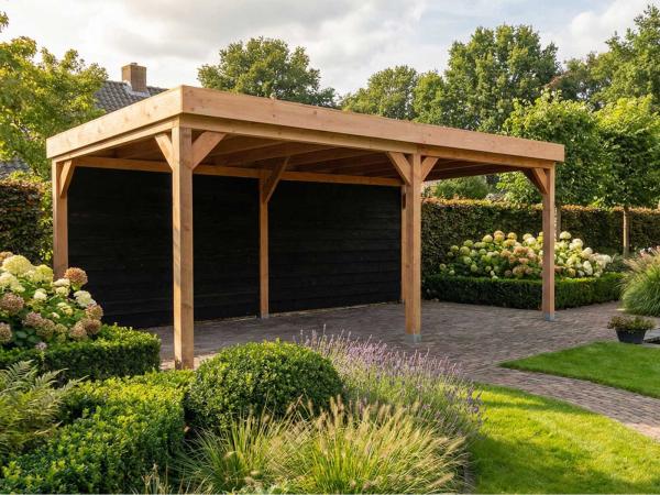 Overkapping met achterwand 600x400cm