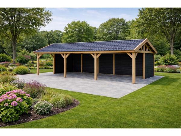 Douglas zadeldak overkapping 900x400x300cm