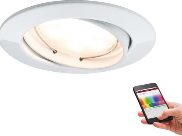 Paulmann SmartCoin BLE RGB LED inbouwspot 2700K 230V wit