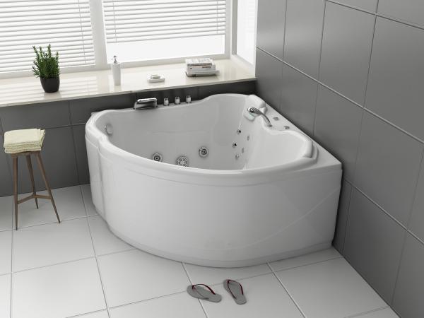 Whirlpool Massagebad - Wit - Hoekbad - 138x138x68cm