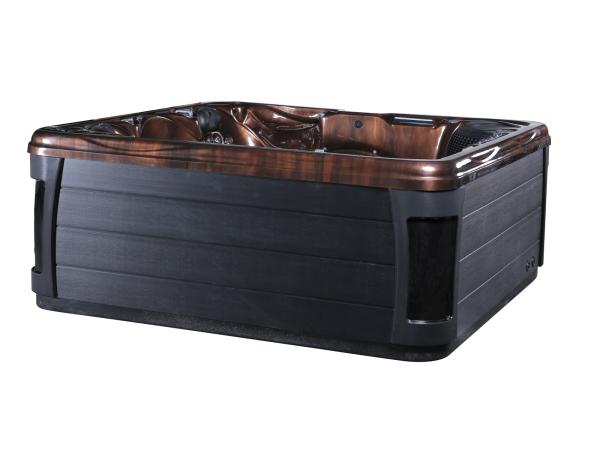 Spa met Waterjets 230x230cm-Bruin/zwarte zijkant incl. wifi