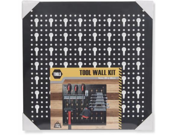 Gereedschapswand  – 40×40 cm – Inclusief haken & houders