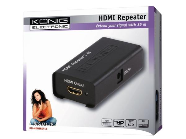 König KN-HDMIREP15 HDMI Repeater Zwart