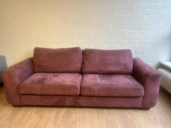 Fluweelzachte Paarse 2,5 zits bank 