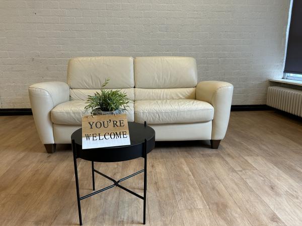 Witte Leren 2-pers Bankstel