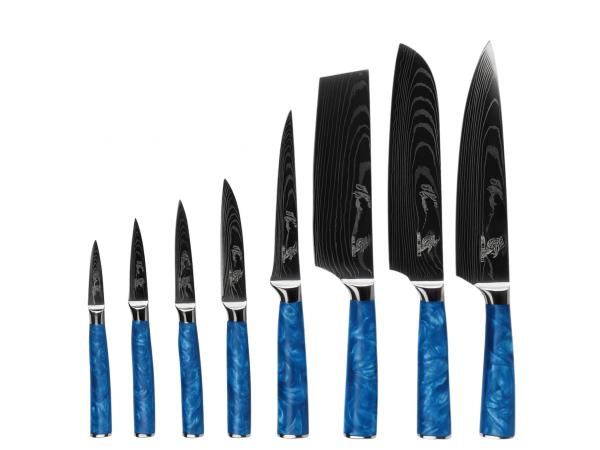 Messerhai 8dlg Messenset RVS 15° Aoi Blue Edit.