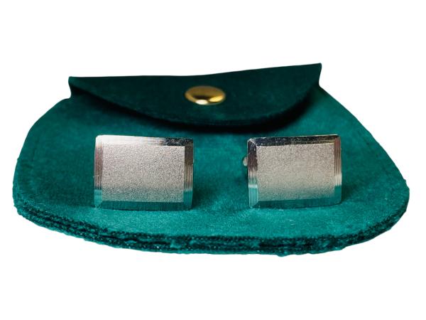 Japanse Zilveren Manchetknopen | Klassiek Rechthoekig Design