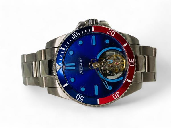 Echte Tourbillon Herenhorloge - "Pepsi" Bezel -  Waarde €350