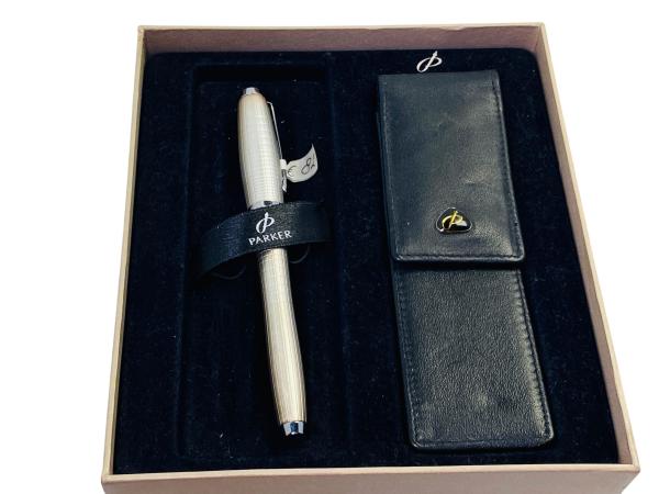 Parker | Balpen met Ruitpatroon en Lederen Etui