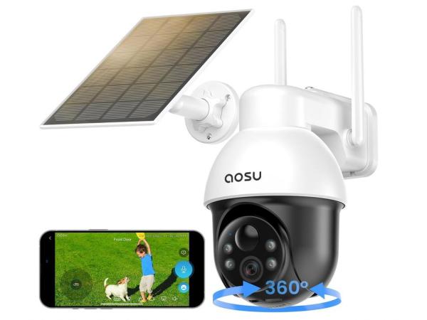 aosu Bewakingscamera voor buiten op zonne-energie