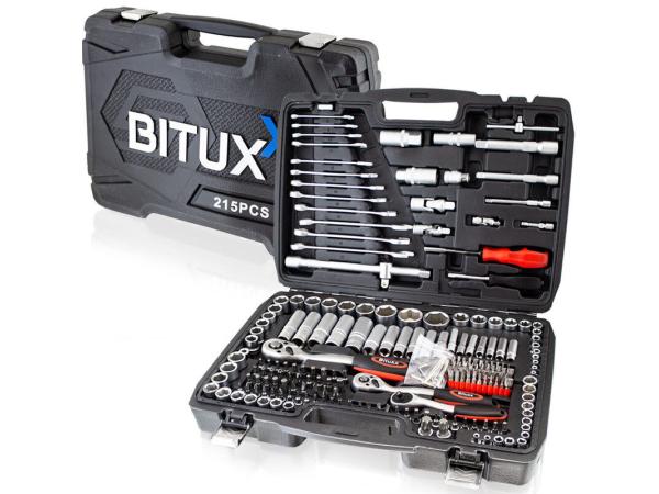 Doppen- en bitset - Incl. ratels / steeksleutels - 215-delig