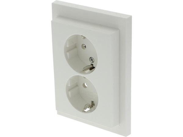 Berker K1 Inbouw Contactdoos 2-Voudig Randaarde Polarwit