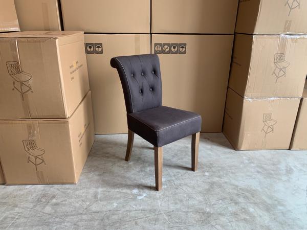 Stoel Dora (set van 6) Stof - Bruin - Eikenhout